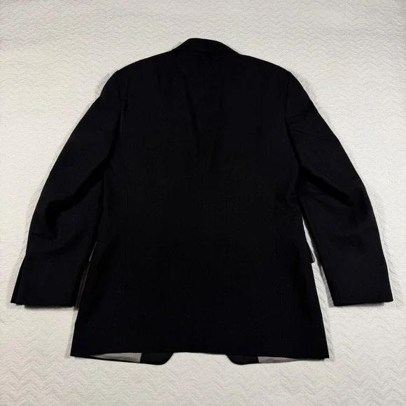 Vtg MONSIEUR GIVENCHY Black Wool‎ Blazer Jacket Men 38R USA Union Made 1 Button